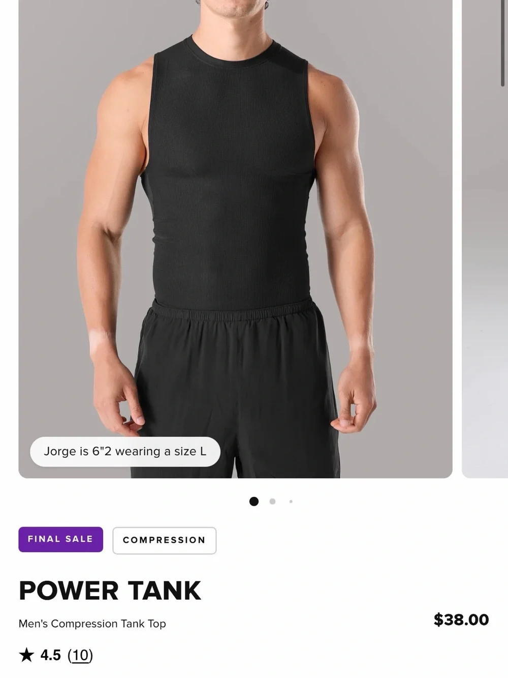 Alphalete Power Tank Compression Tank Top - Black - XL